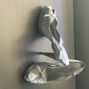 Elegant Silver Women's Slingback Heels